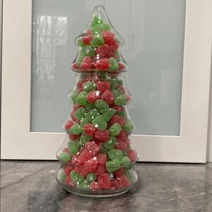 Vintage Clear Glass Christmas Tree Jar by Libbey